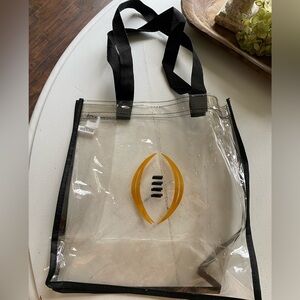 Clear vynal tote bag
